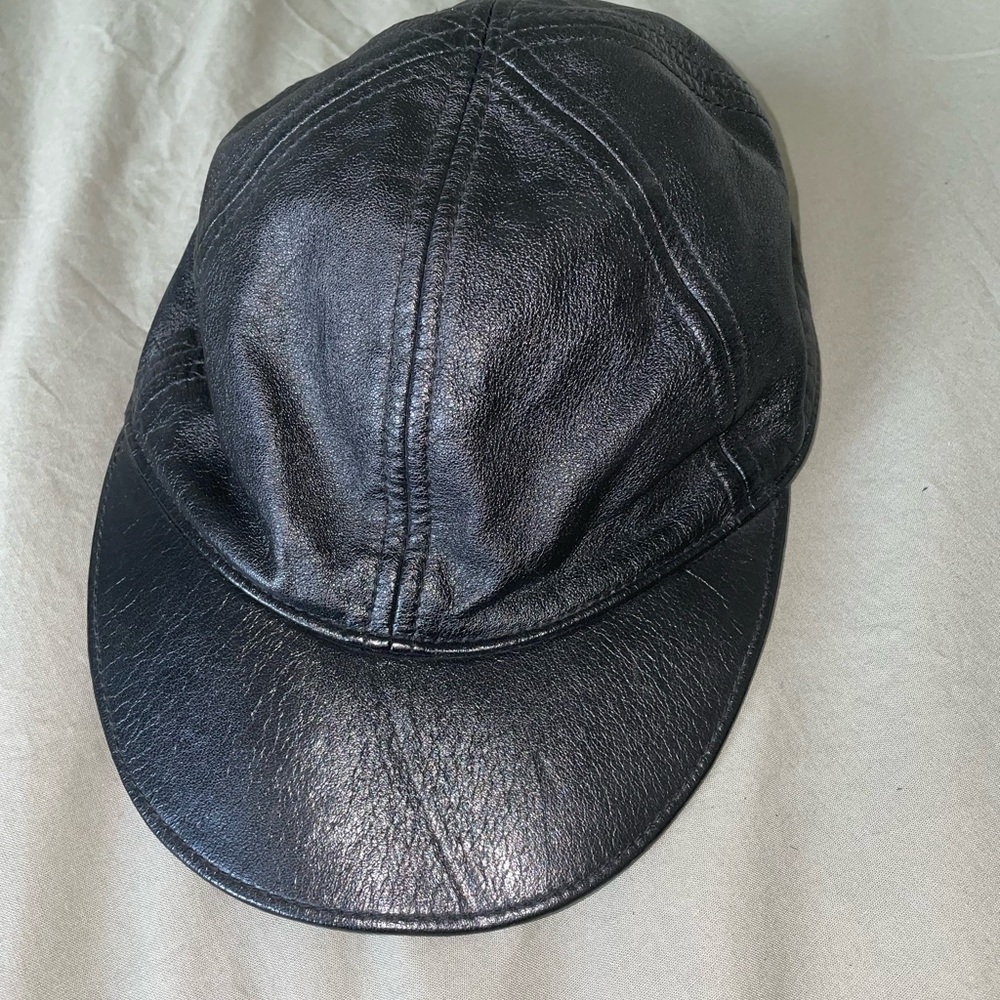 Black Leather Cap